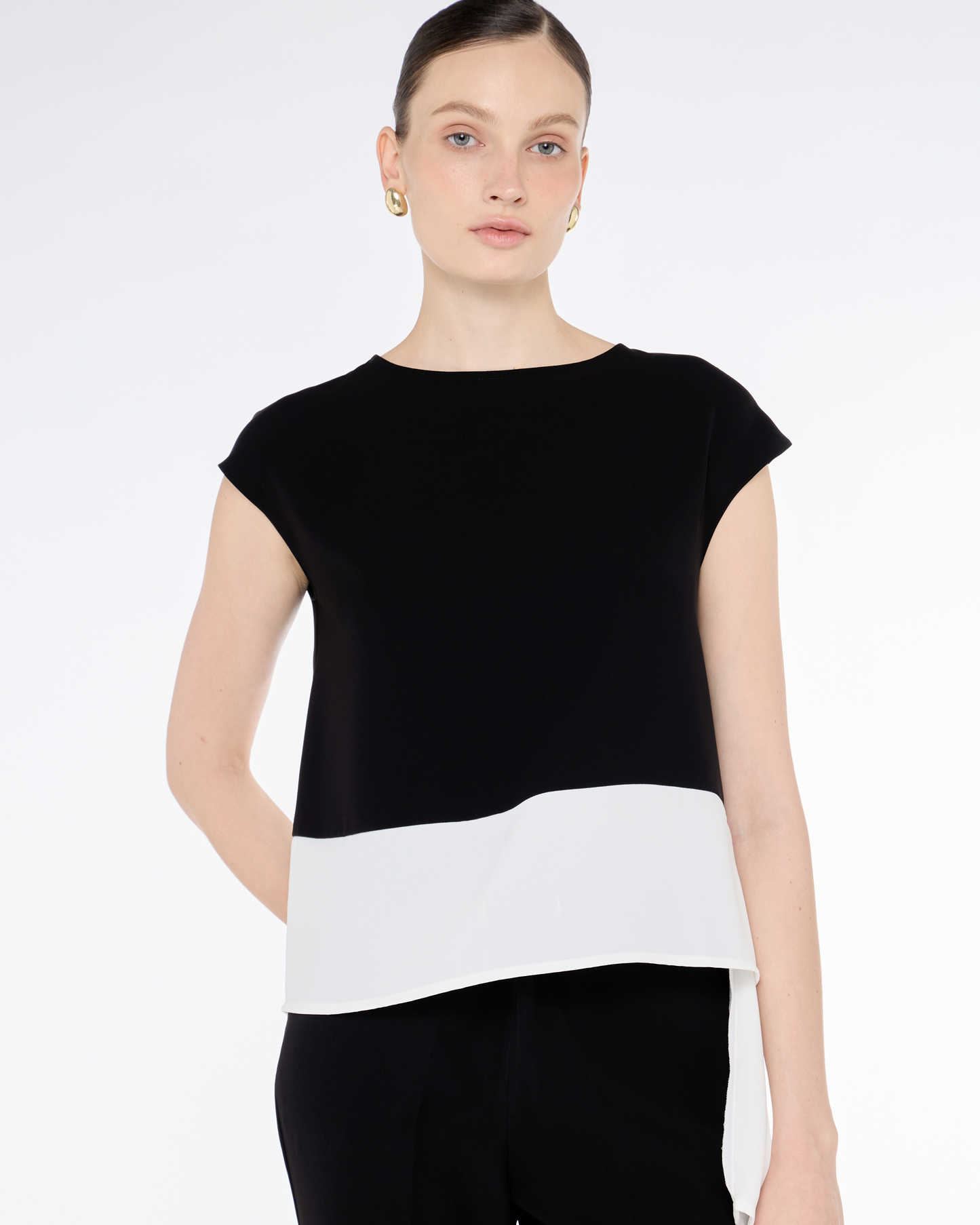 Color Block Cap Sleeve Top