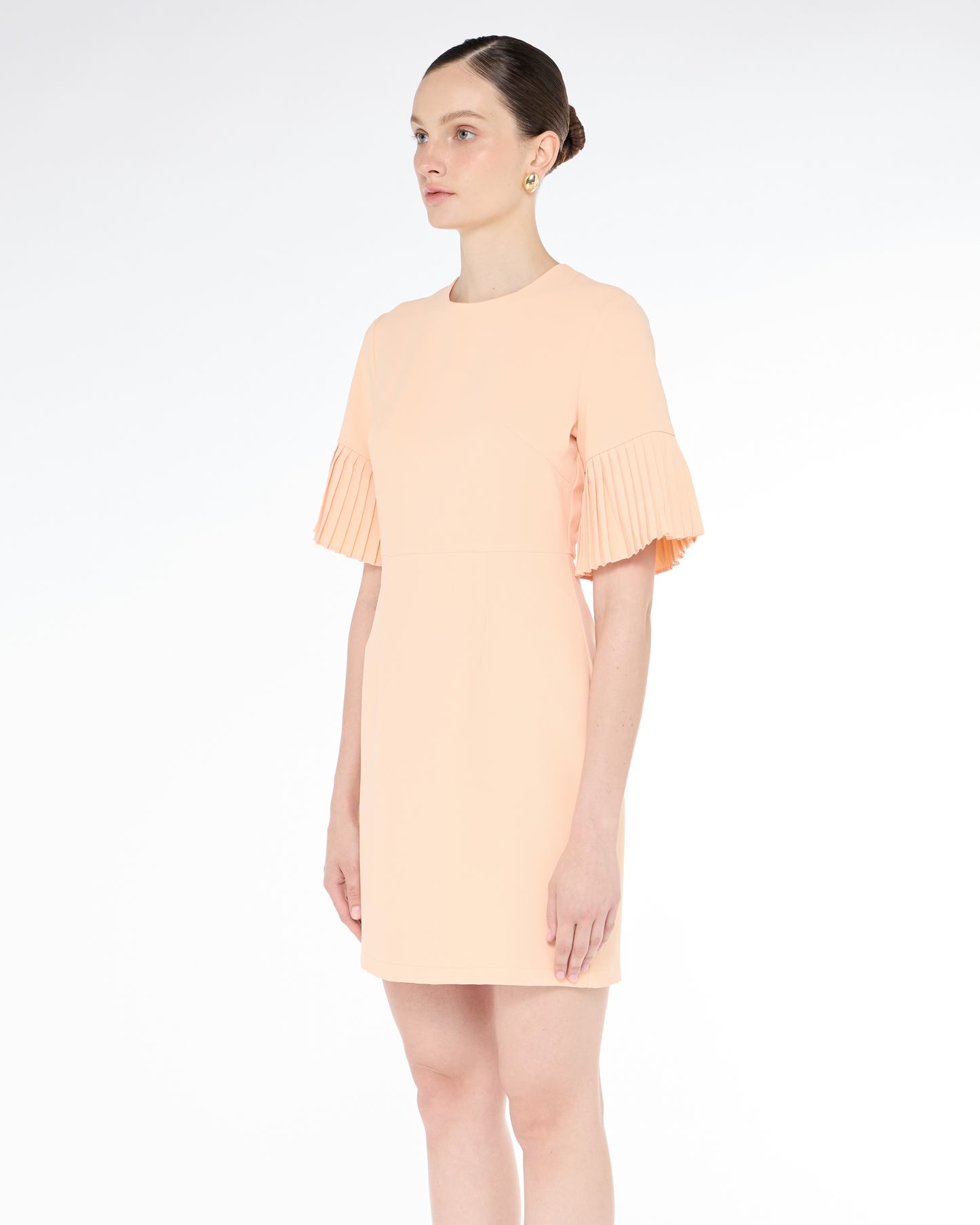 Pleated Sleeve Mini Dress