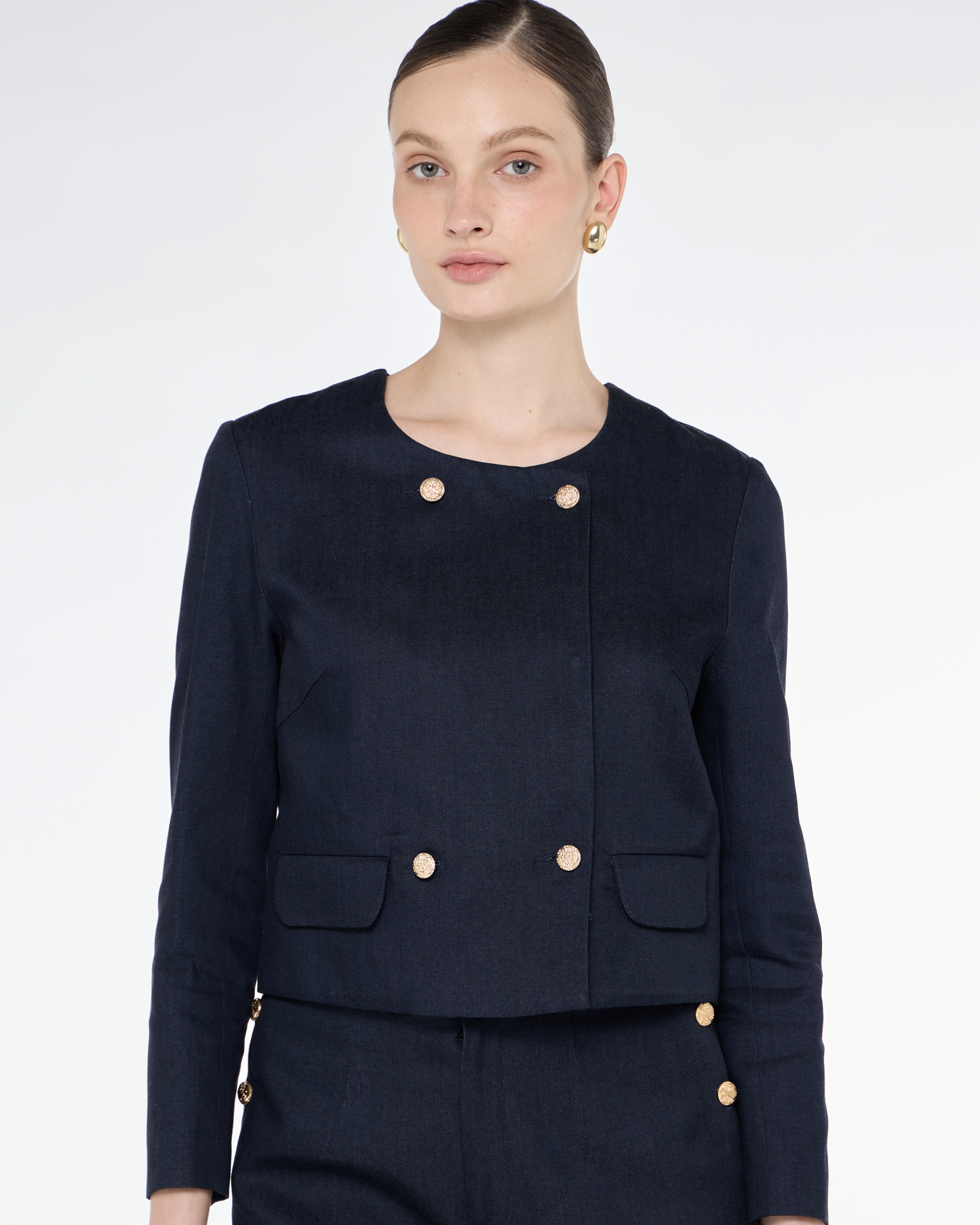 Double Breasted Denim Top