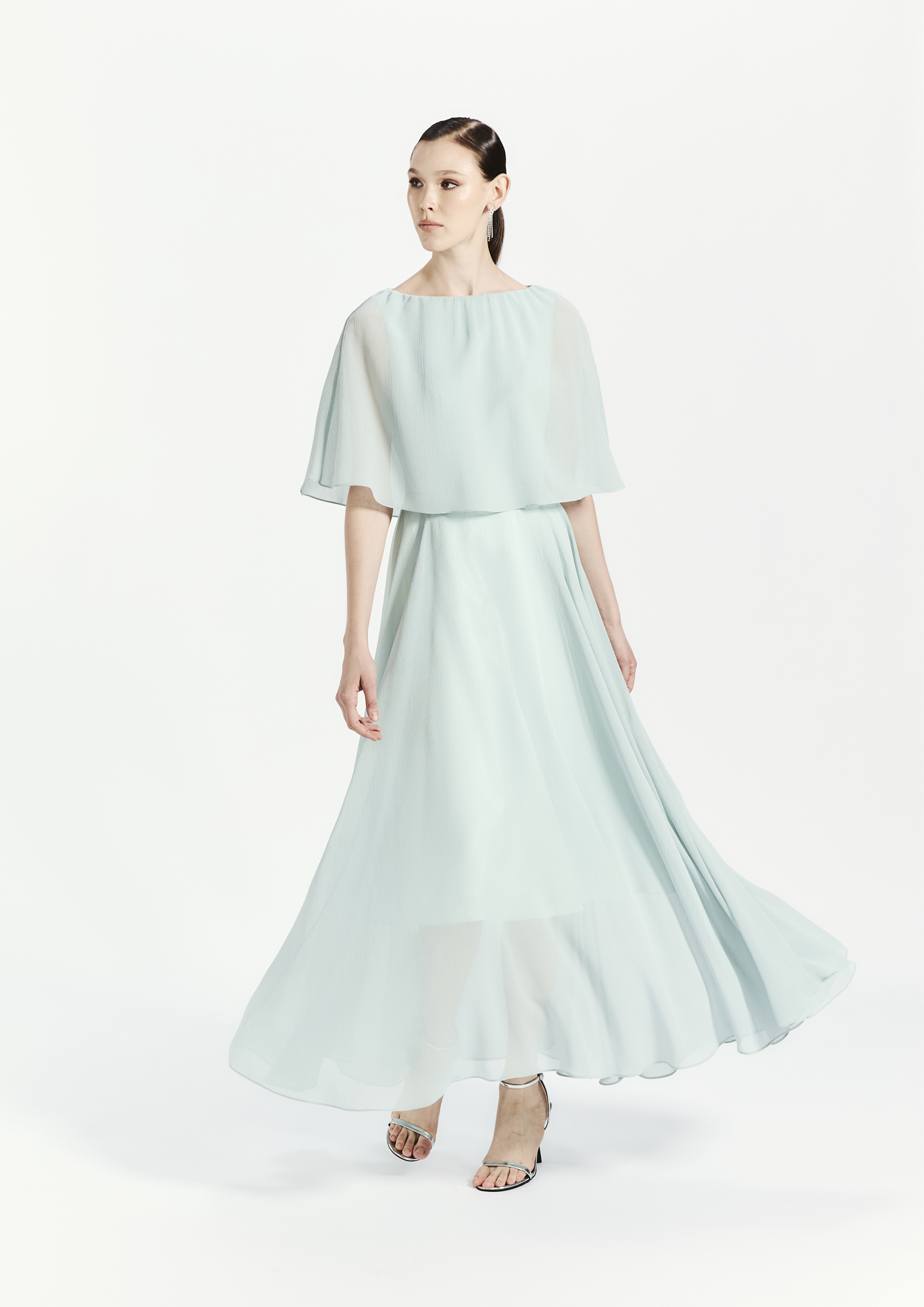 Cape Chiffon Gown