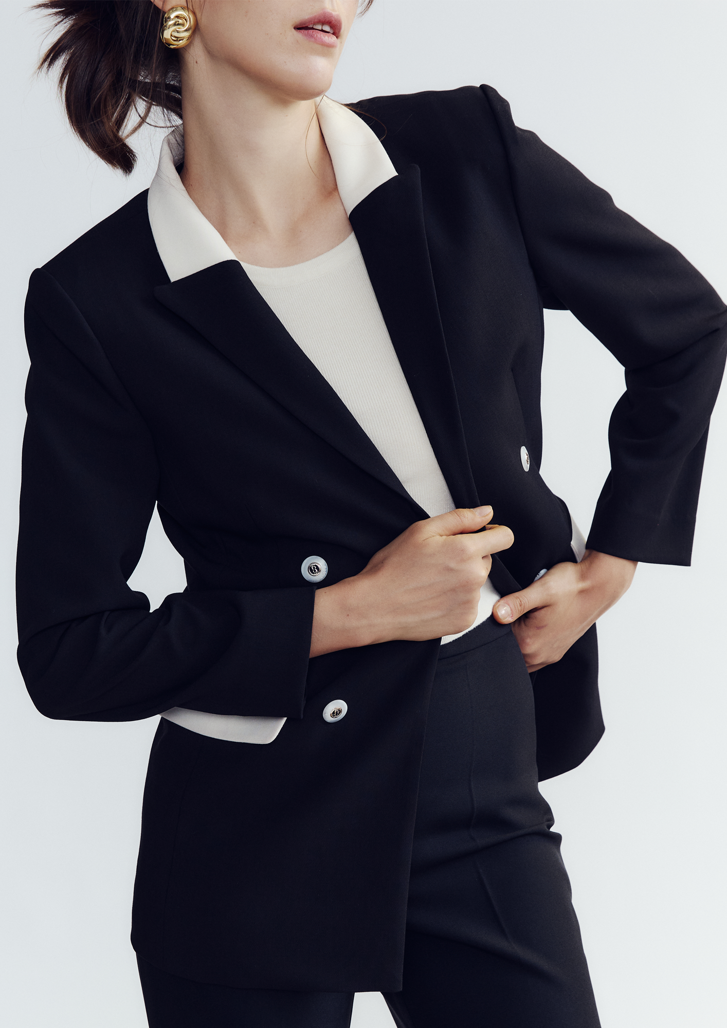 Two Tone Open Blazer