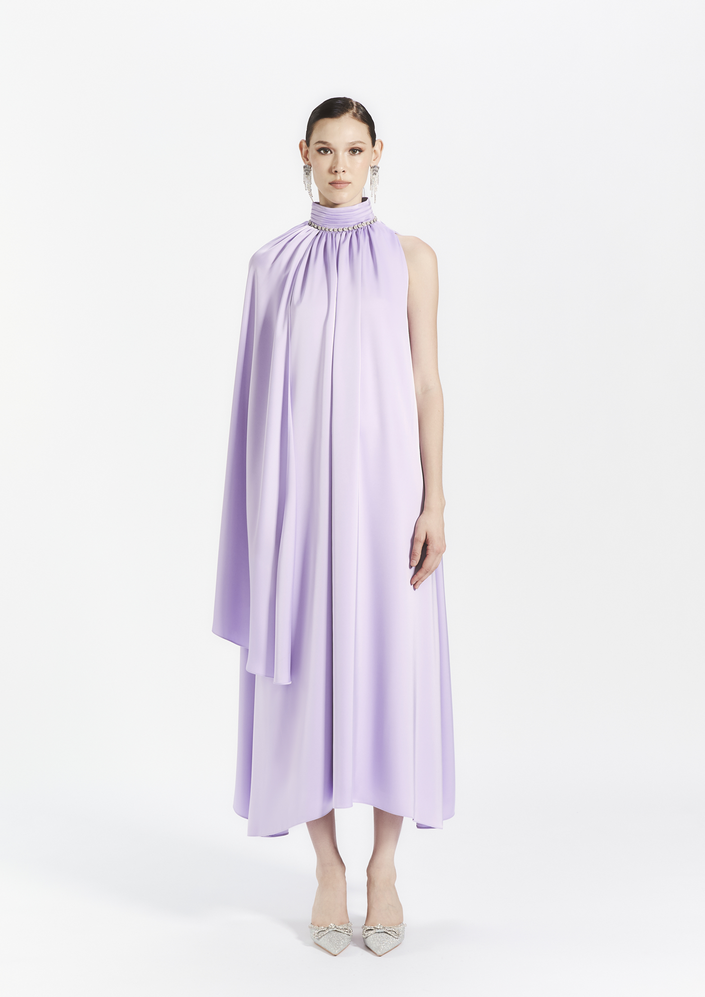 Cape Satin Gown