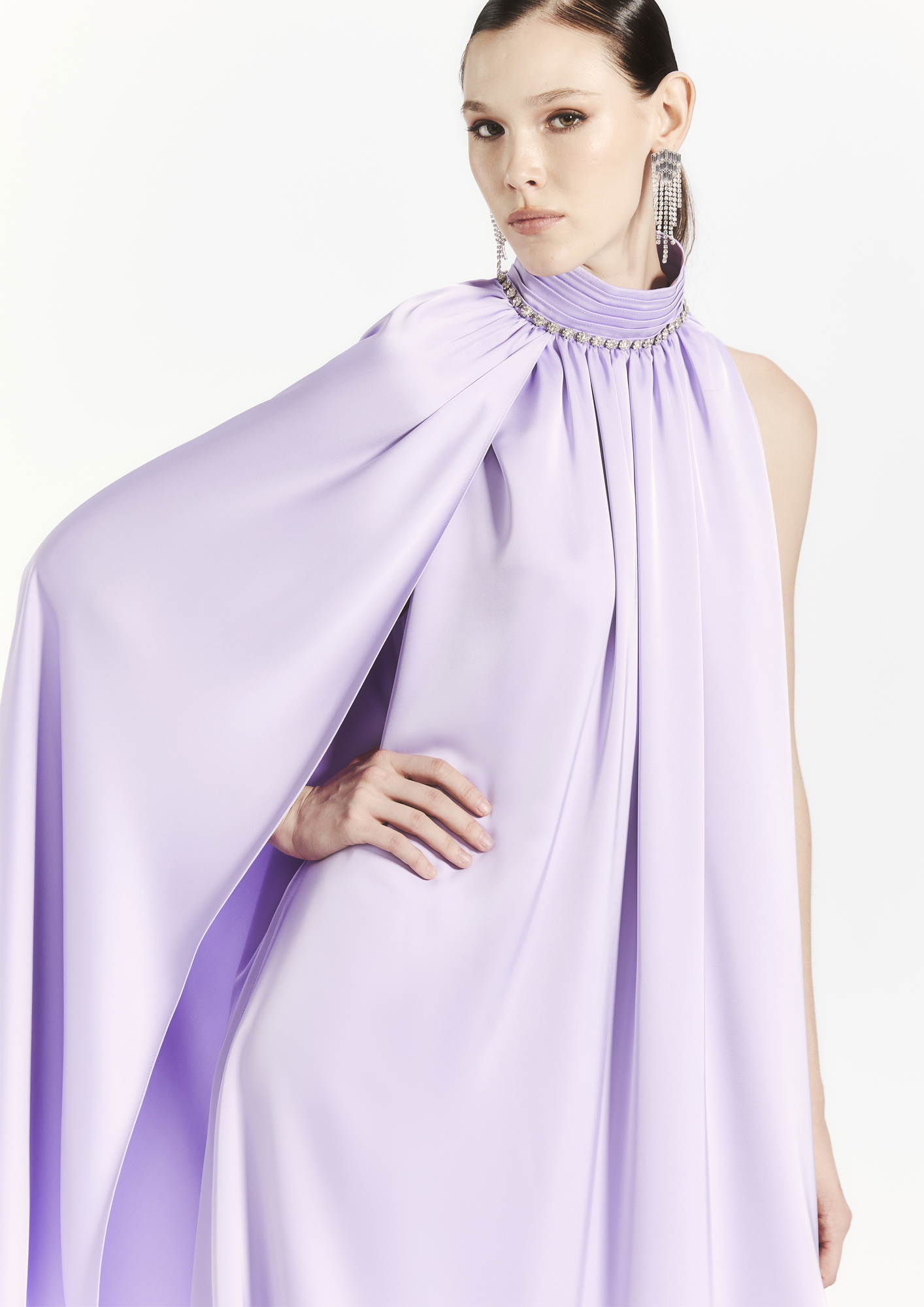 Cape Satin Gown