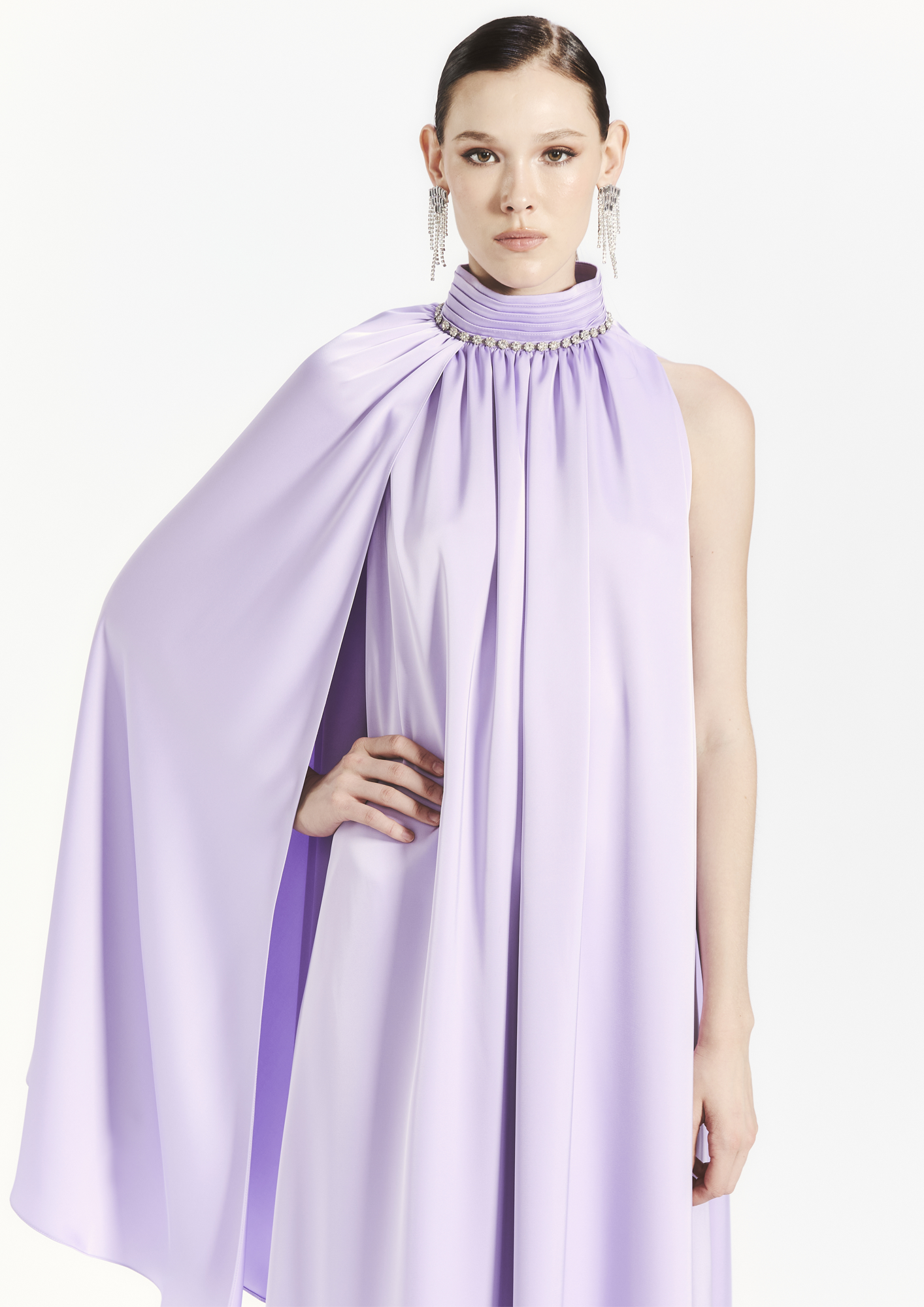 Cape Satin Gown