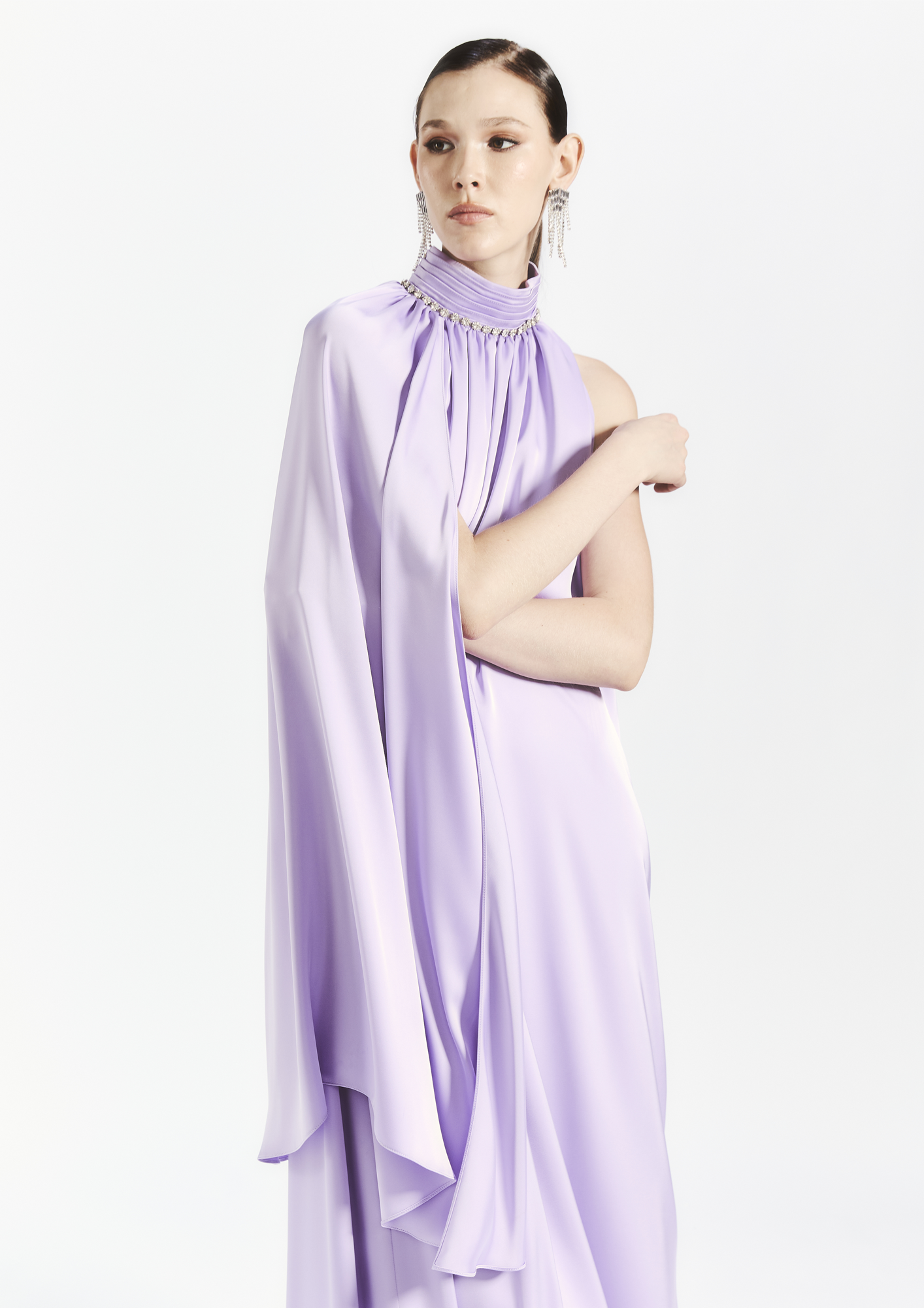 Cape Satin Gown