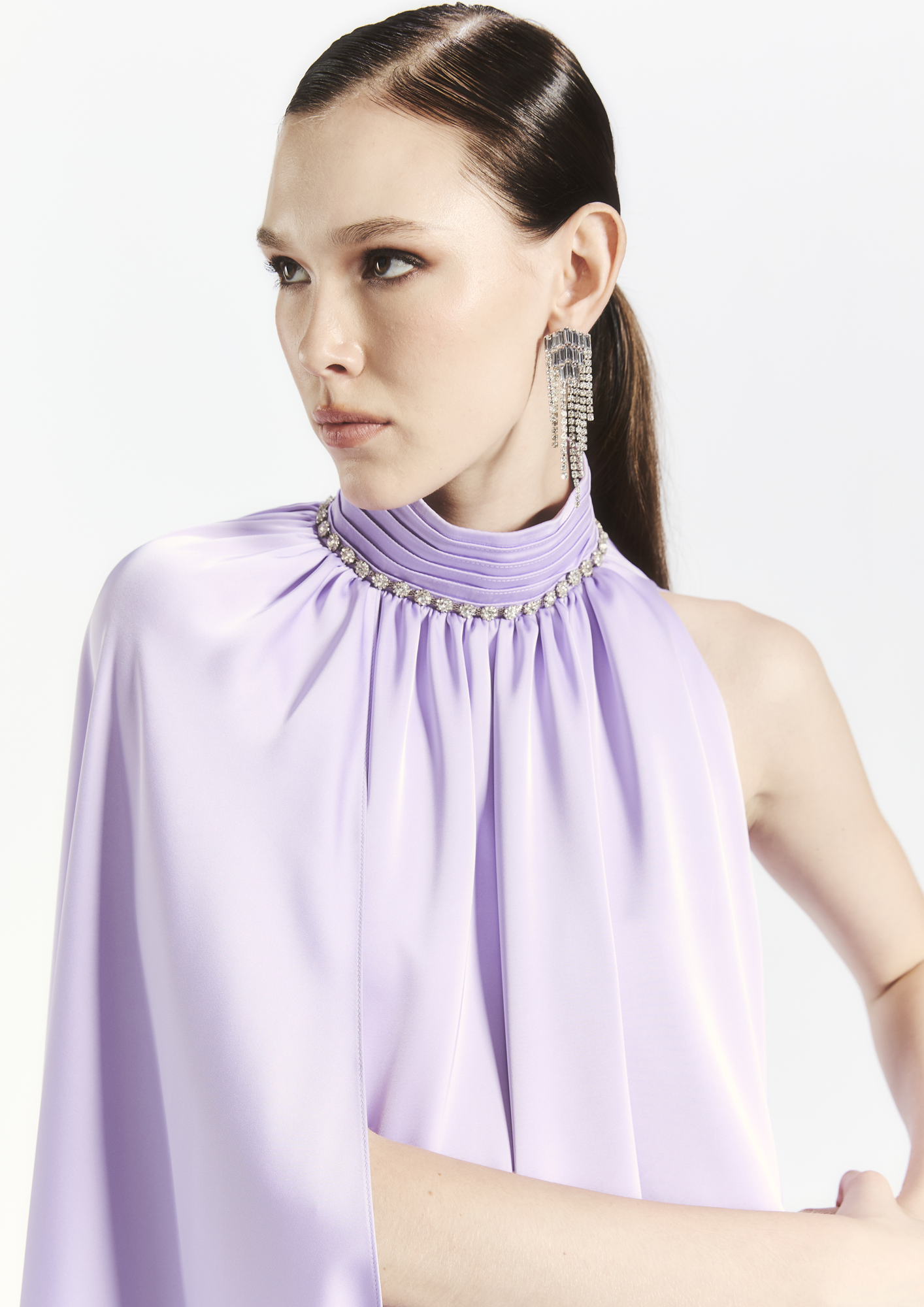 Cape Satin Gown