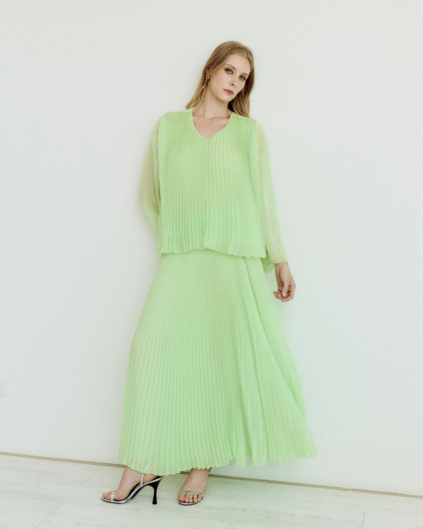Pleated Maxi Skirt