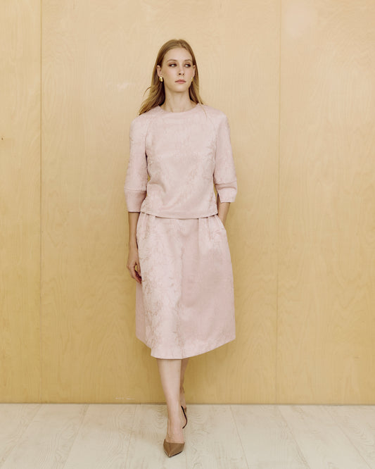 Jacquard Round Neck Top