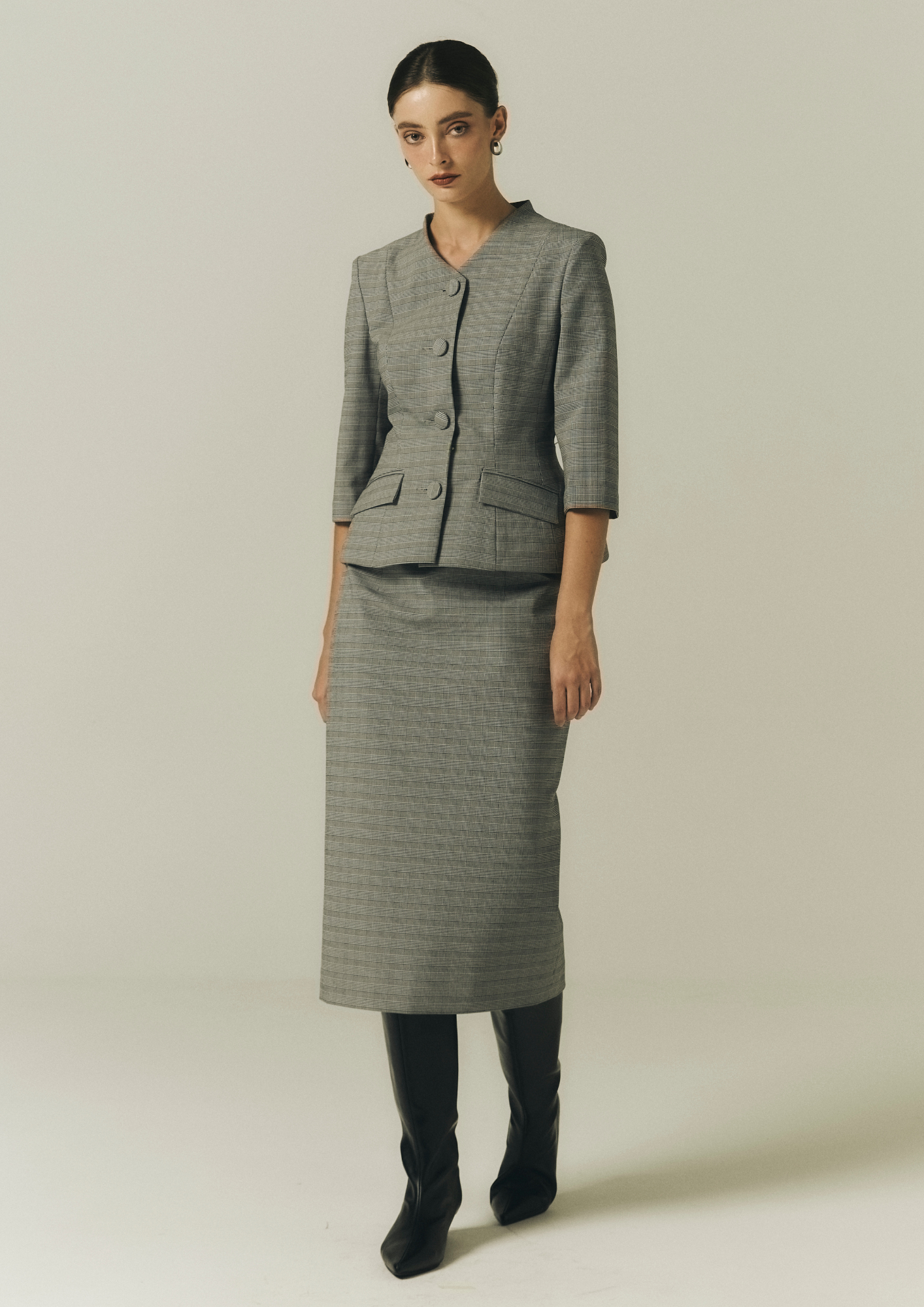 Midi Plaid Skirt