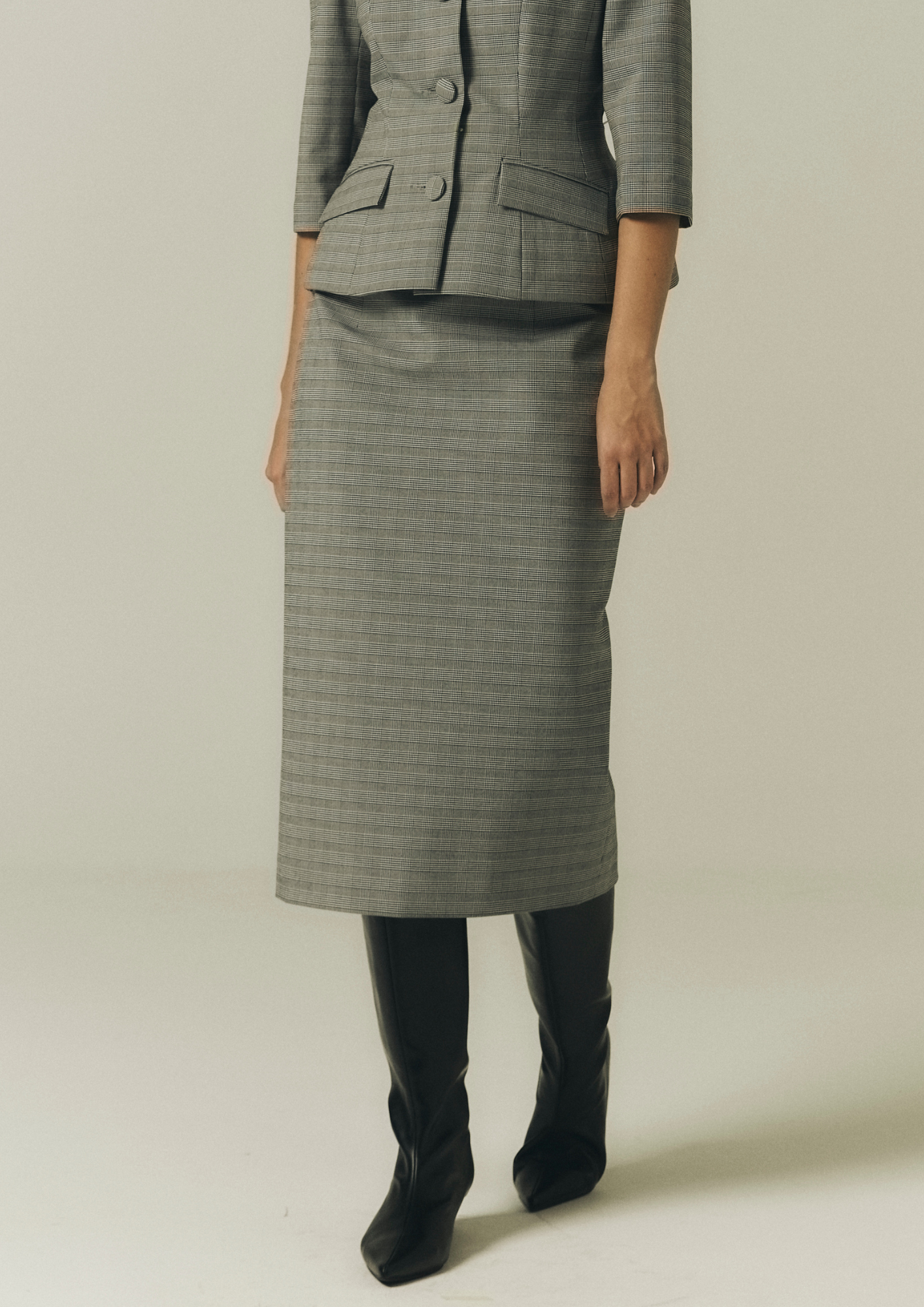 Midi Plaid Skirt