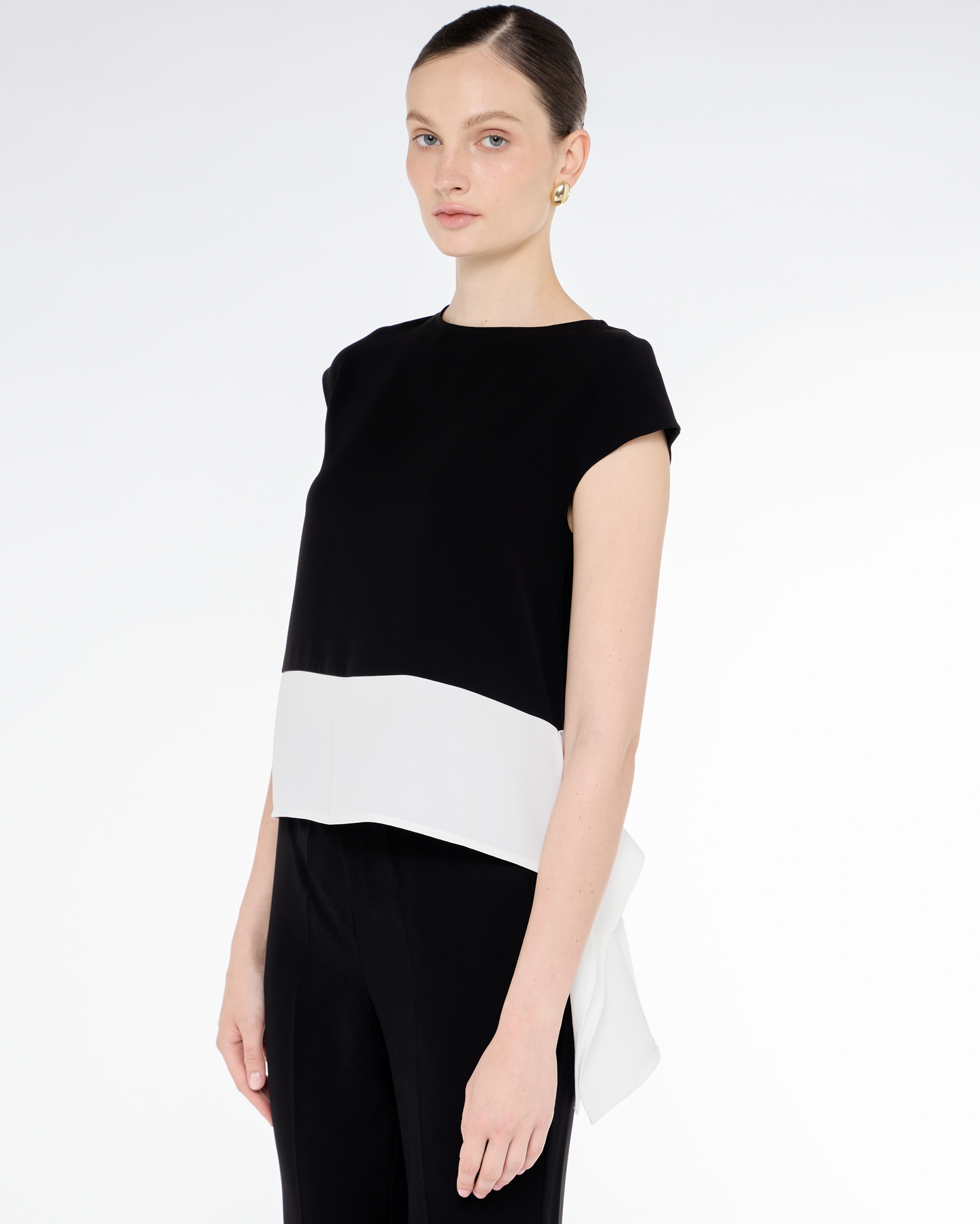 Color Block Cap Sleeve Top