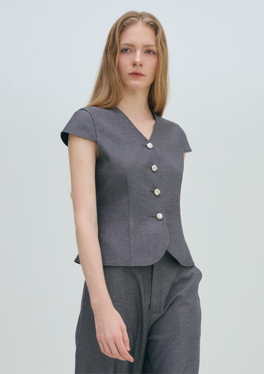 Buttoned Vest Top