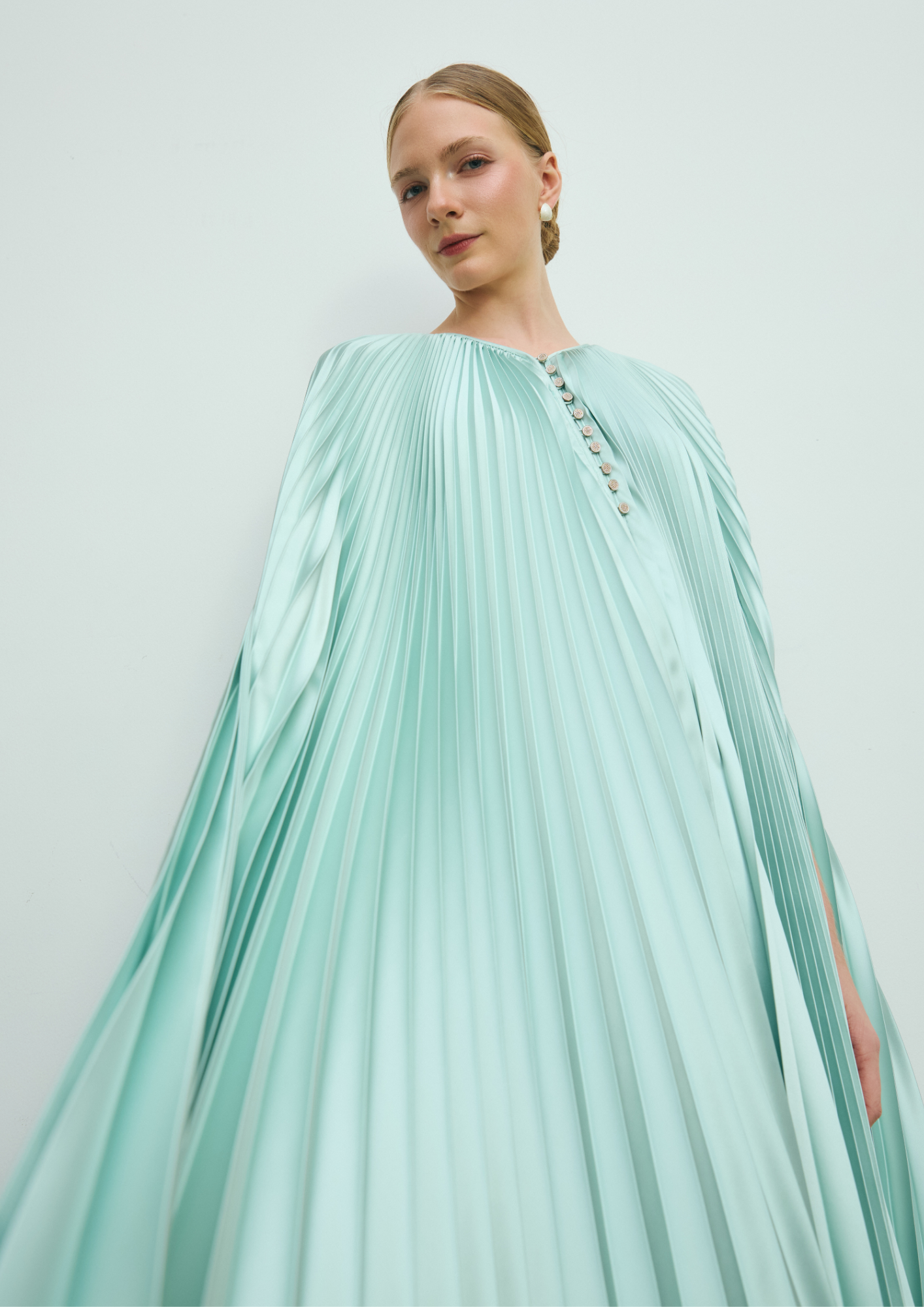 Pleated Cape Dress