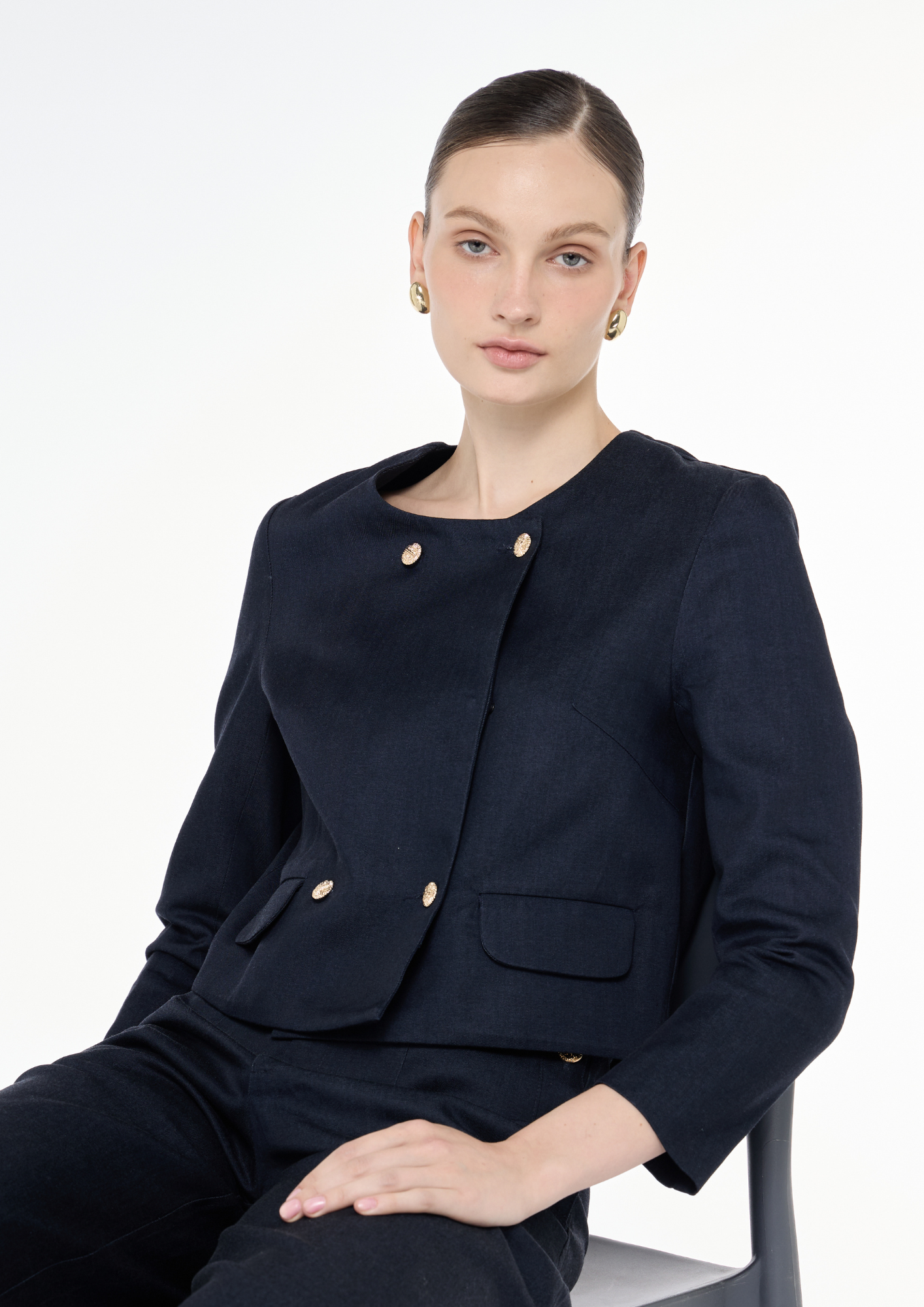 Double Breasted Denim Top