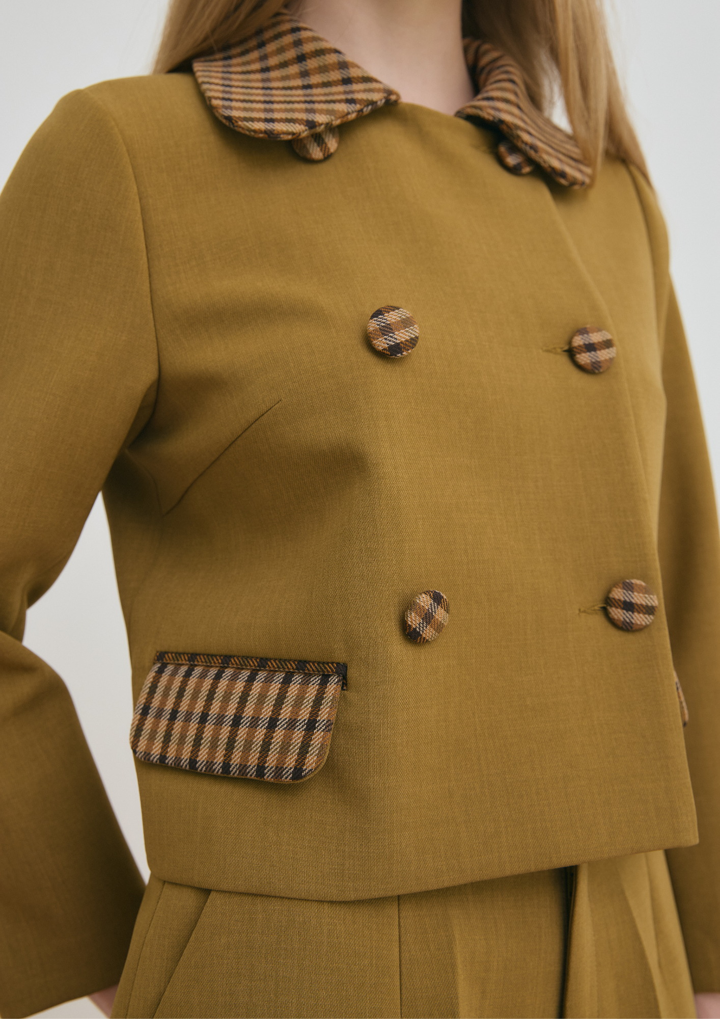 Plaid Cropped Jacket
