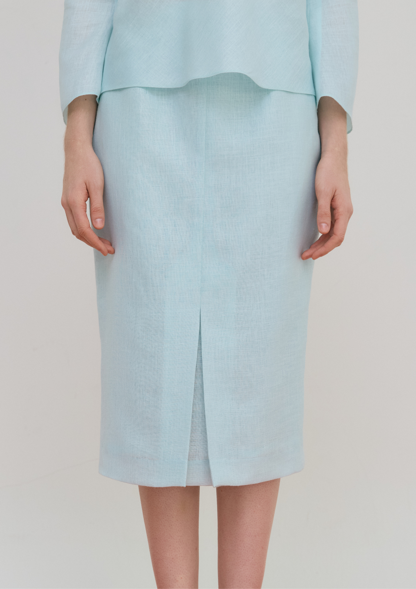 Linen Reversed Midi Skirt