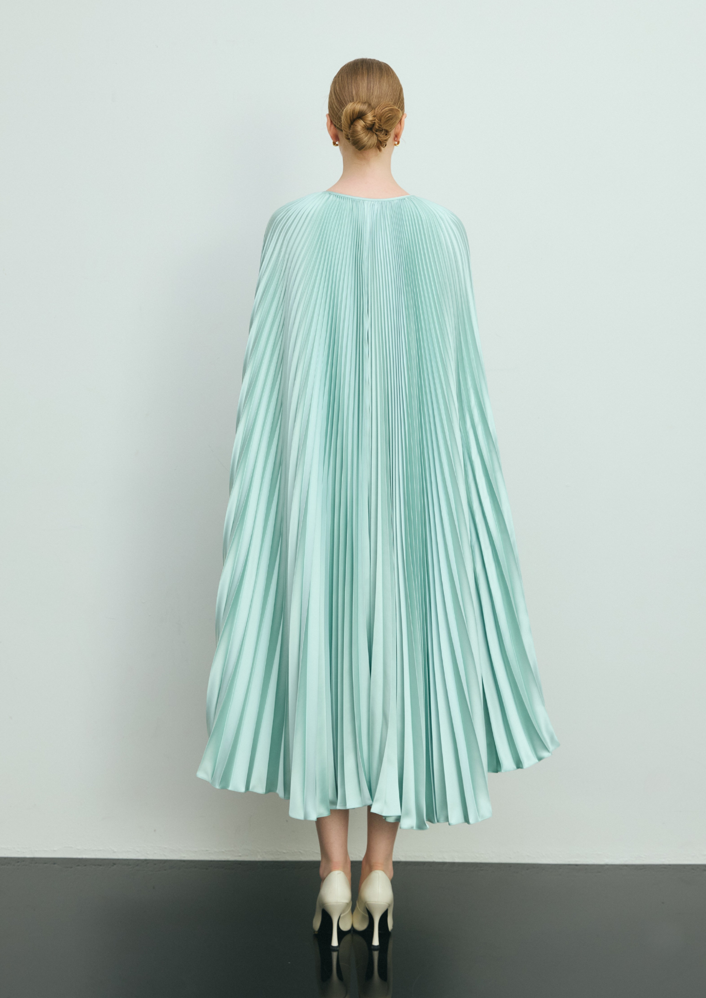 Pleated Cape Dress