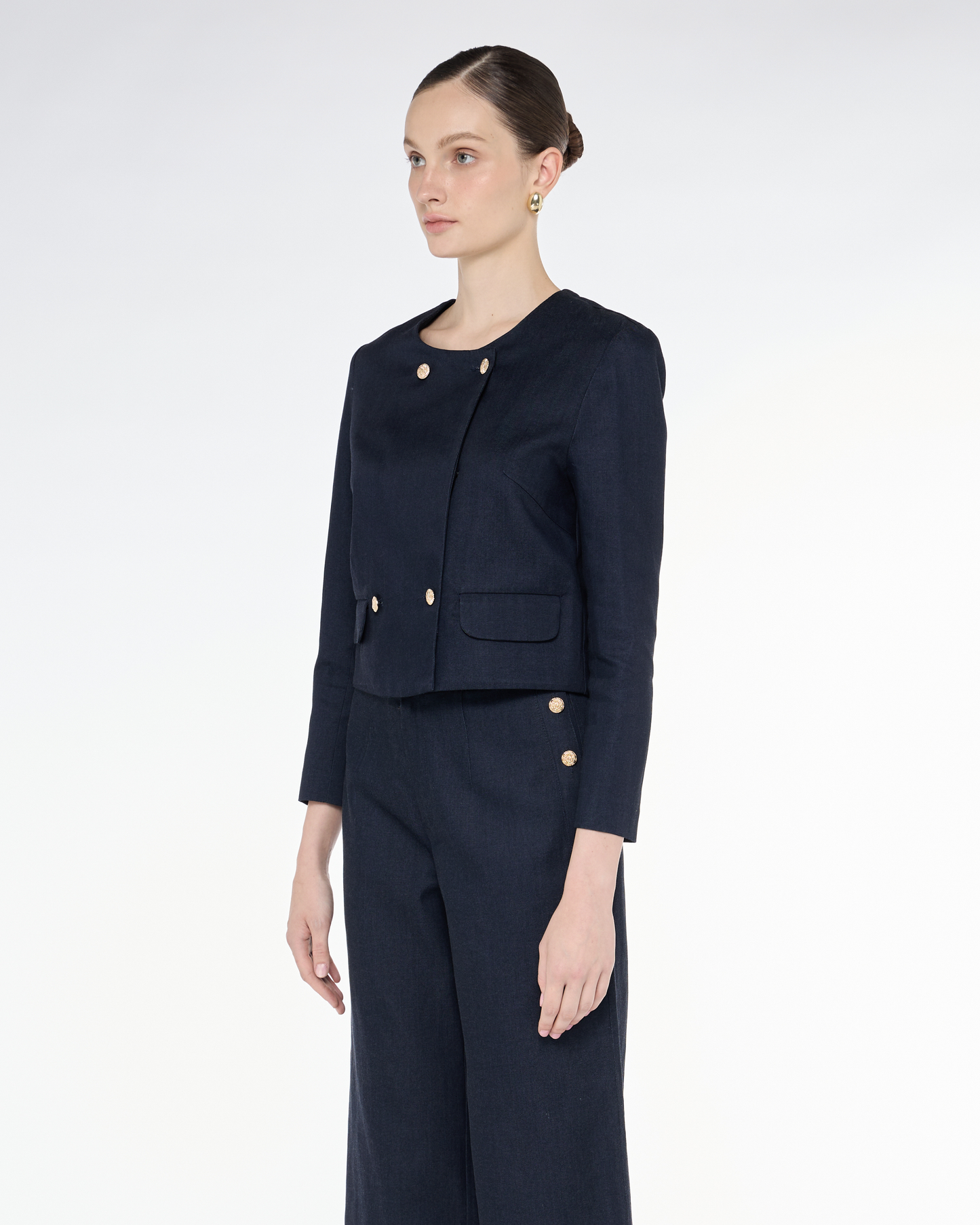 Double Breasted Denim Top