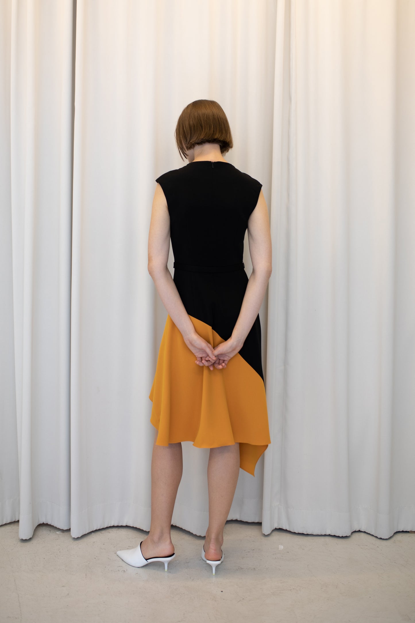 Asymmetric Length Two-Tone Dress