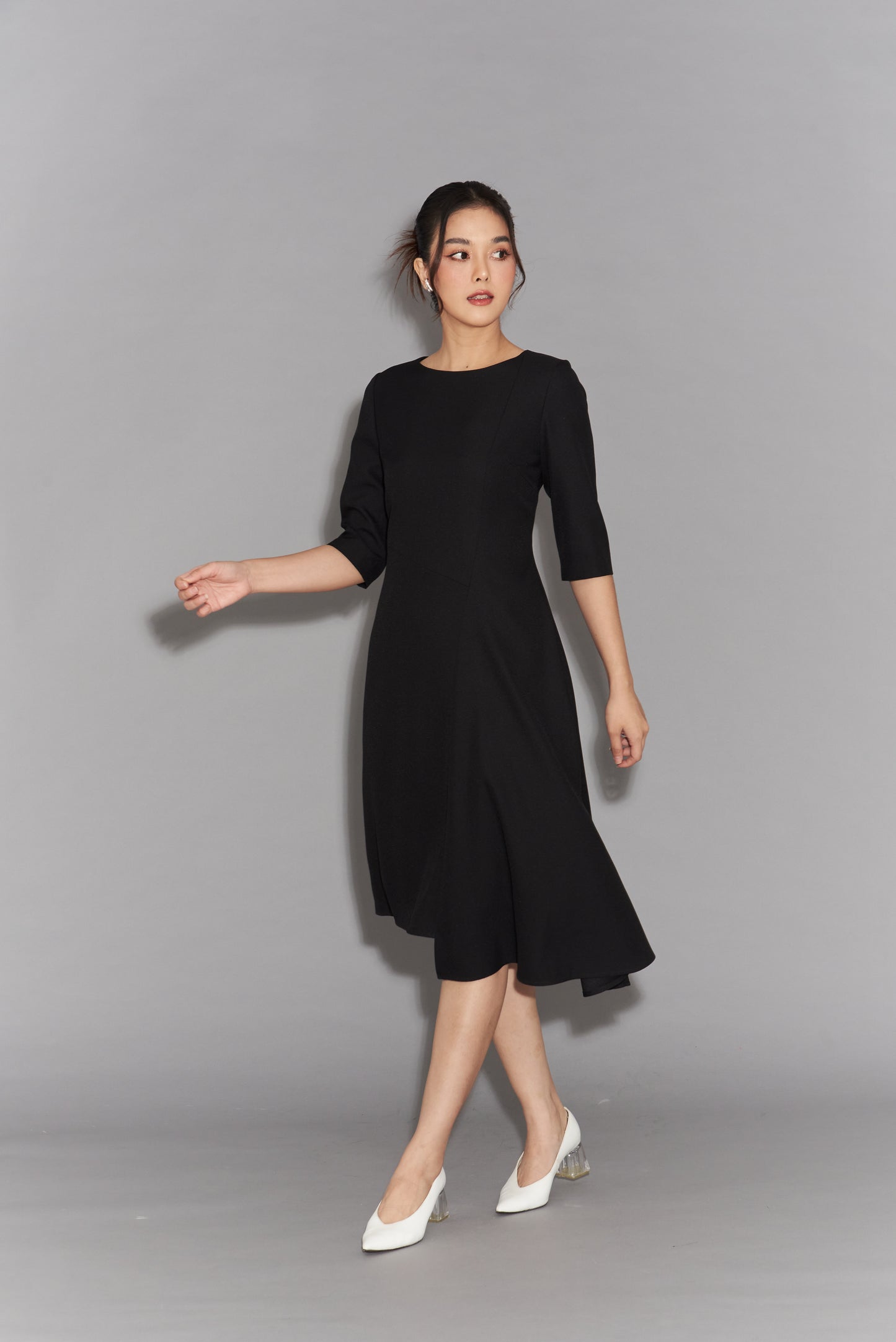 Asymmetric Length A-Line Dress